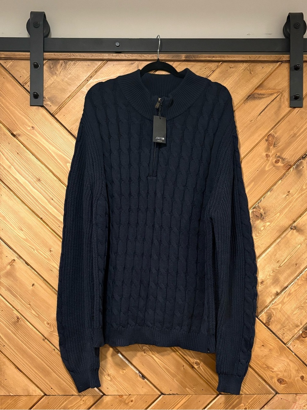 Men's Navy Cable-Knit Half-Zip Sweater Joe’s Jeans NWT